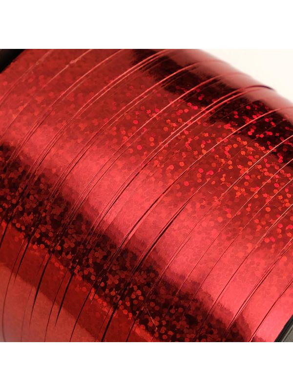 Лента упаковочная голография, красная, 5 мм х 225 м