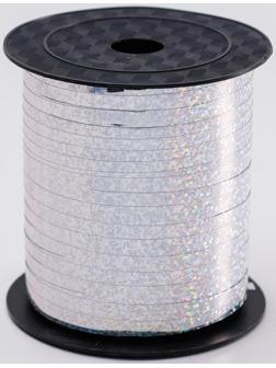 Лента упаковочная голография, серебро, 5 мм х 225 м