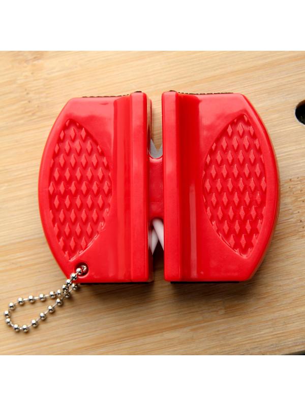 Заточка для ножей, 7,5×6×2,5 см, с 2 отделениями для стальных и керамических ножей, МИКС