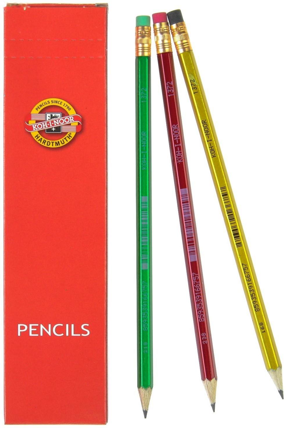 Карандаш чернографитный Koh-I-Noor 1372 HB ORIENTAL, с ластиком