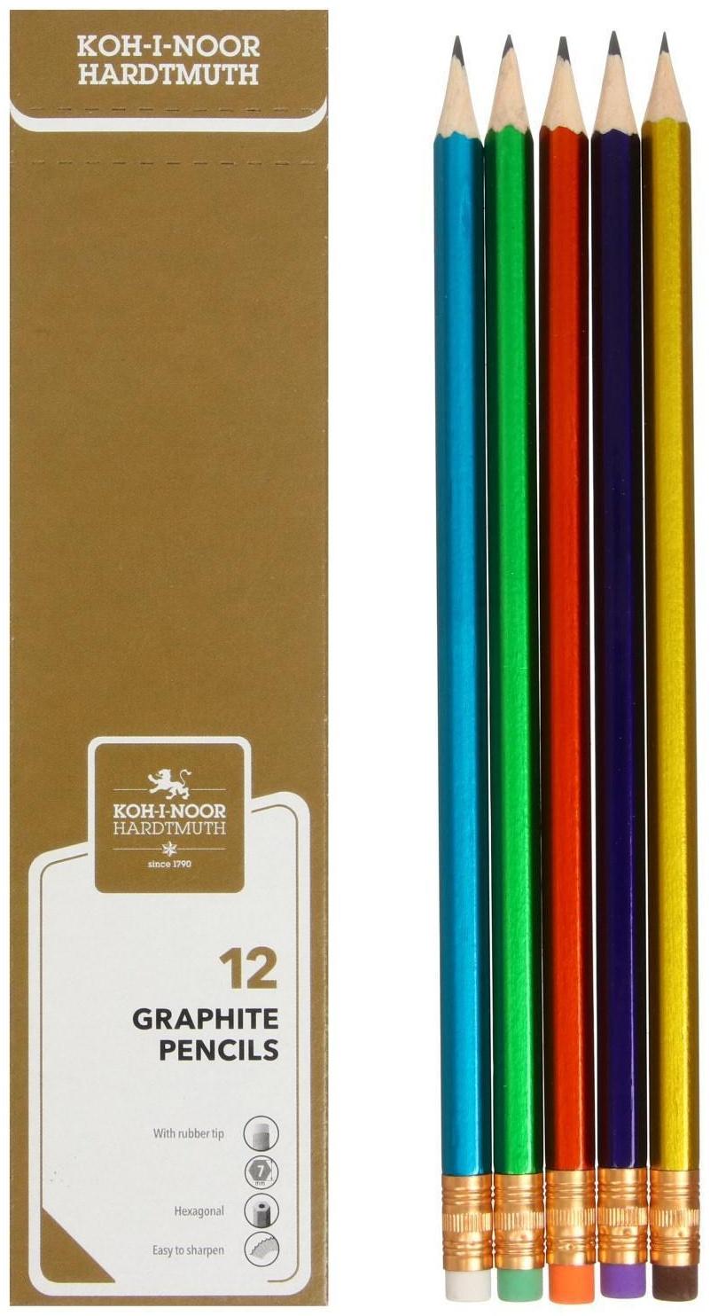 Карандаш чернографитный Koh-I-Noor 1372 HB ORIENTAL, с ластиком