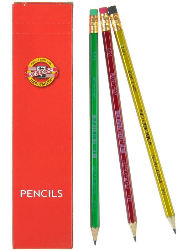 Карандаш чернографитный Koh-I-Noor 1372 HB ORIENTAL, с ластиком