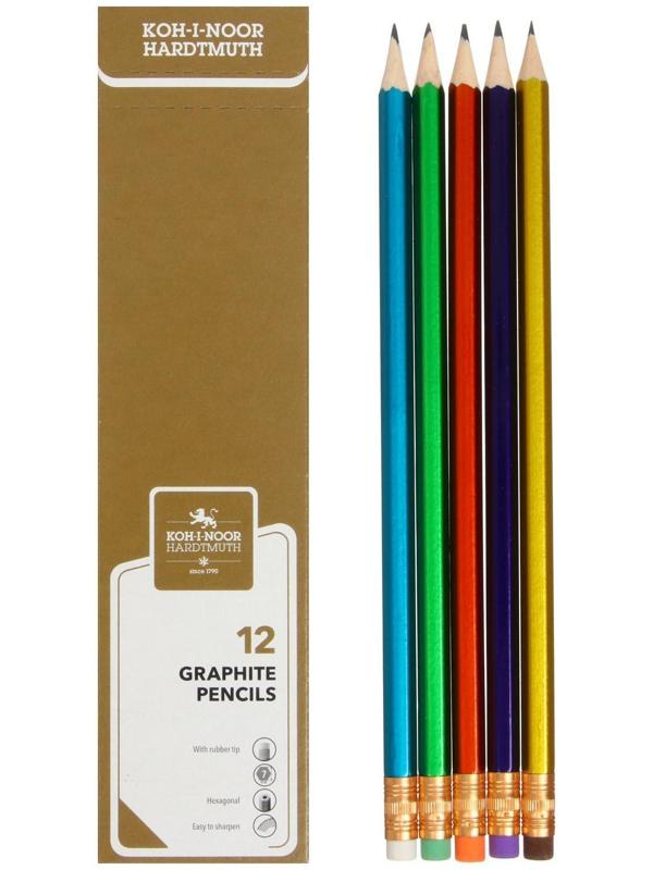 Карандаш чернографитный Koh-I-Noor 1372 HB ORIENTAL, с ластиком