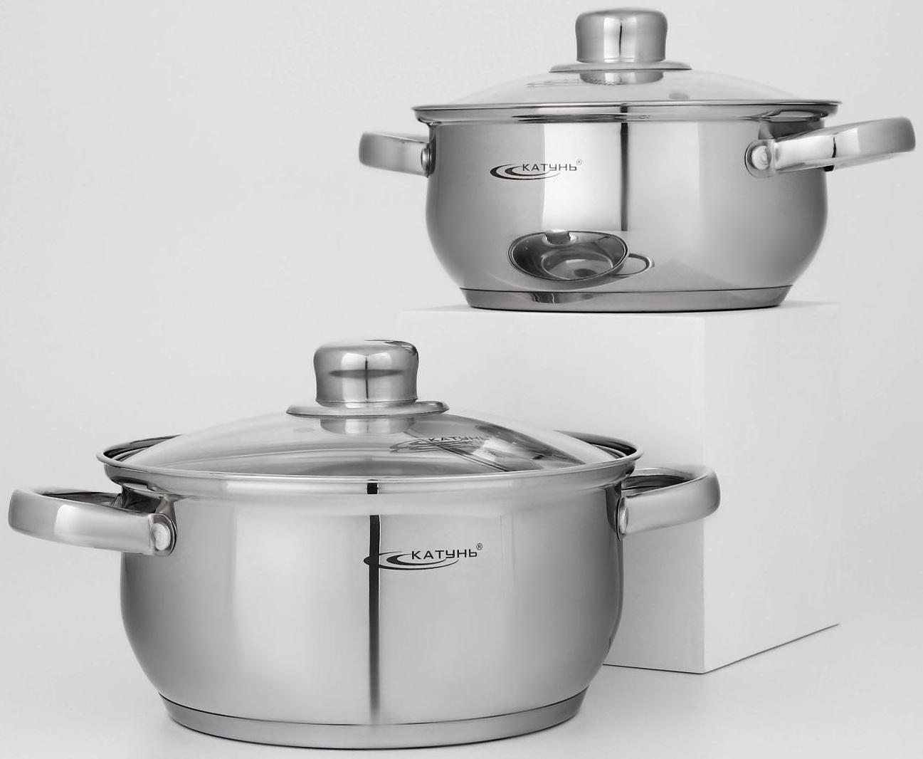 Набор кастрюль «Гретта», 2 предмета: 2,2 л; 3,2 л, капсульное дно