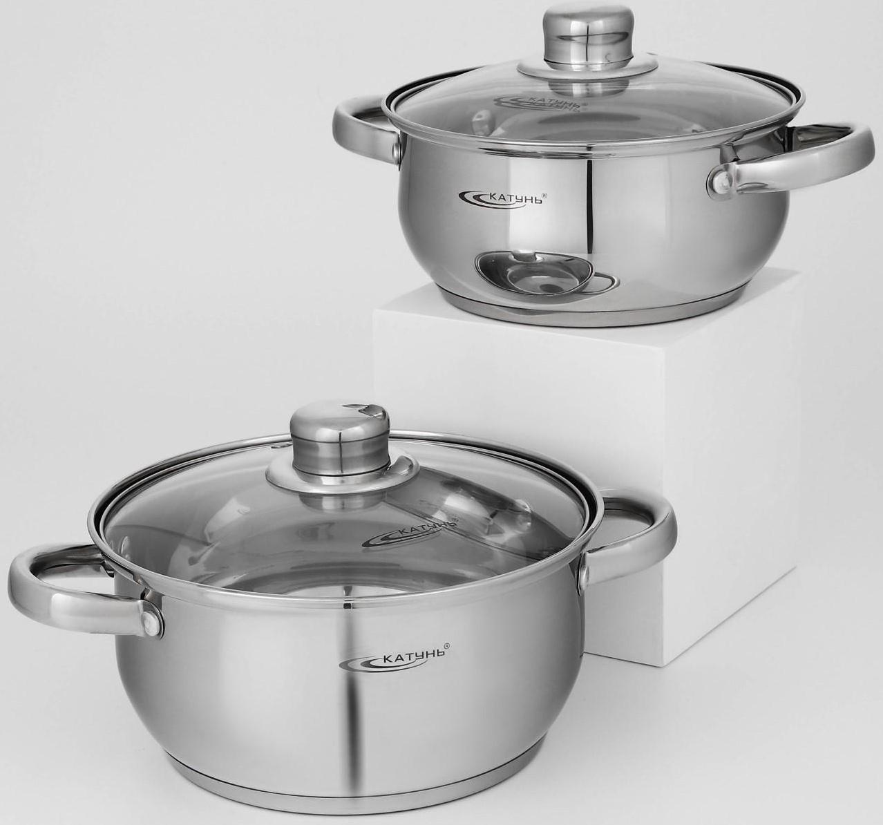 Набор кастрюль «Гретта», 2 предмета: 2,2 л; 3,2 л, капсульное дно