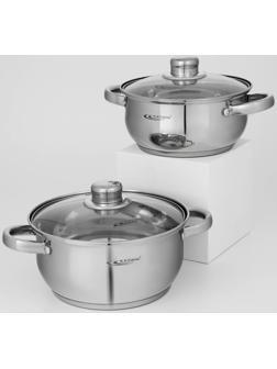 Набор кастрюль «Гретта», 2 предмета: 2,2 л; 3,2 л, капсульное дно