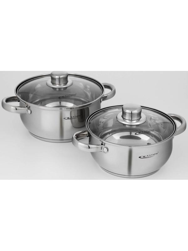 Набор кастрюль «Гретта», 2 предмета: 2,2 л; 3,2 л, капсульное дно