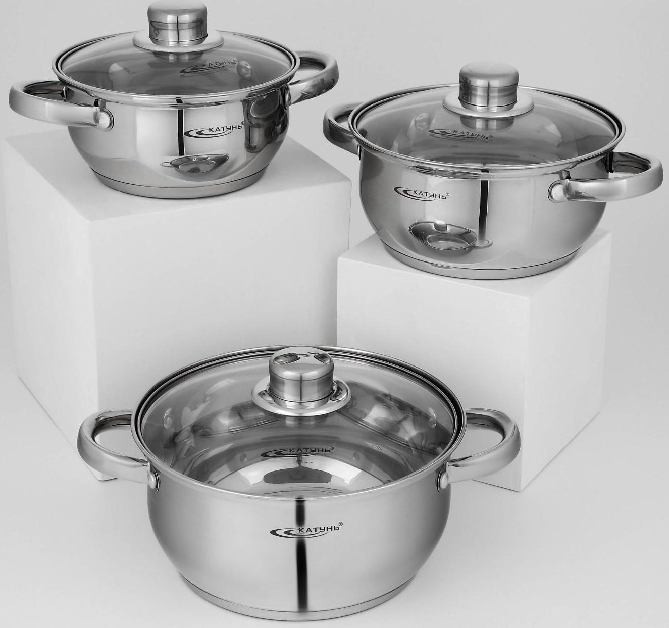 Набор кастрюль «Гретта», 3 предмета: 1,6/2,2/3,2 л, капсульное дно