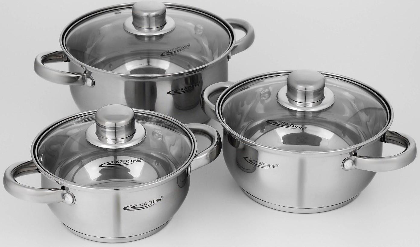 Набор кастрюль «Гретта», 3 предмета: 1,6/2,2/3,2 л, капсульное дно