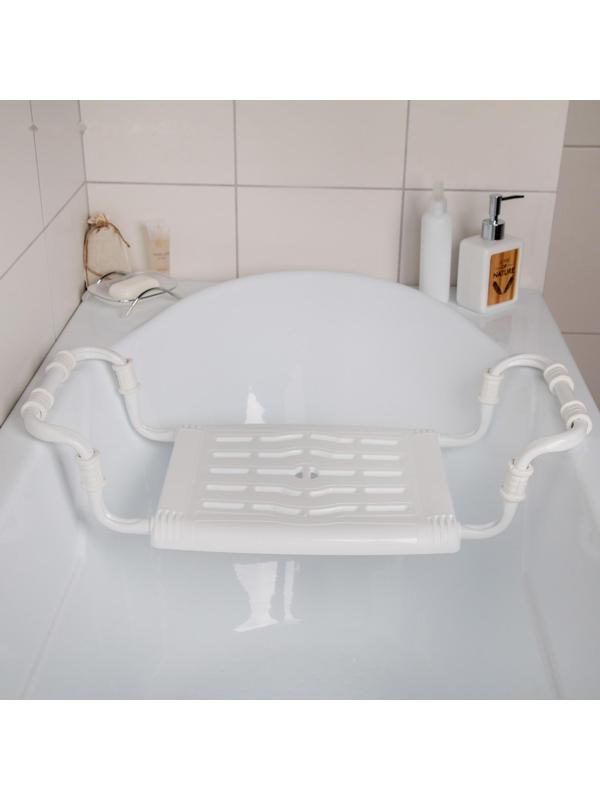 Сиденье для ванны раздвижное, цвет белый