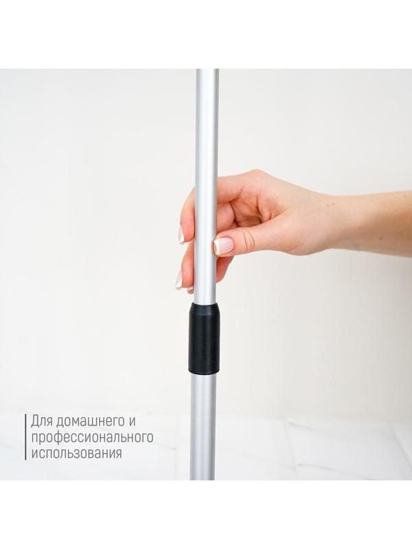 Окномойка с телескопической алюминиевой ручкой и сгоном Доляна, 20×8×60(97) см, рабочая поверхность 20 см, поролон