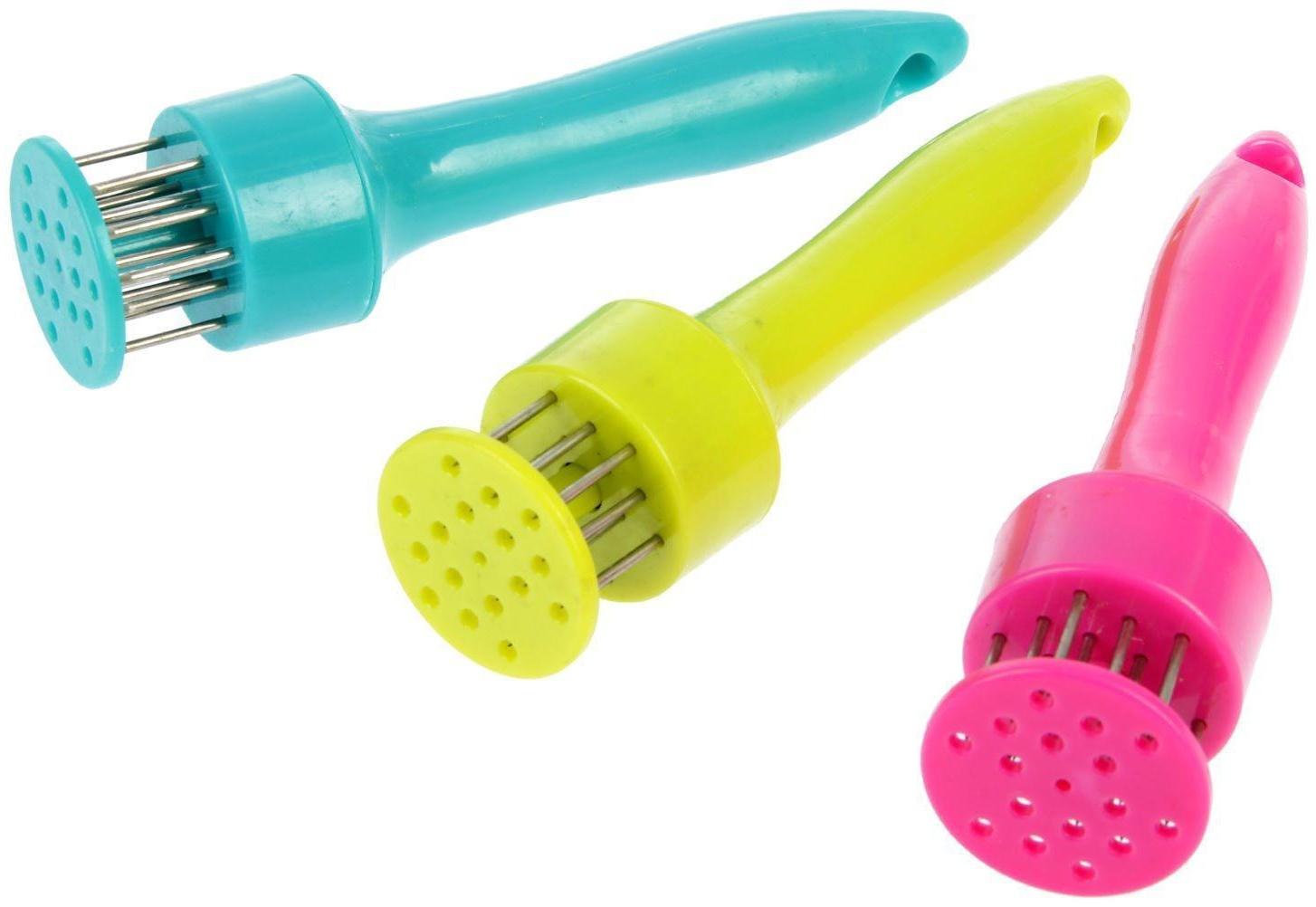 Тендерайзер для мяса Доляна, 19 см, цвет МИКС