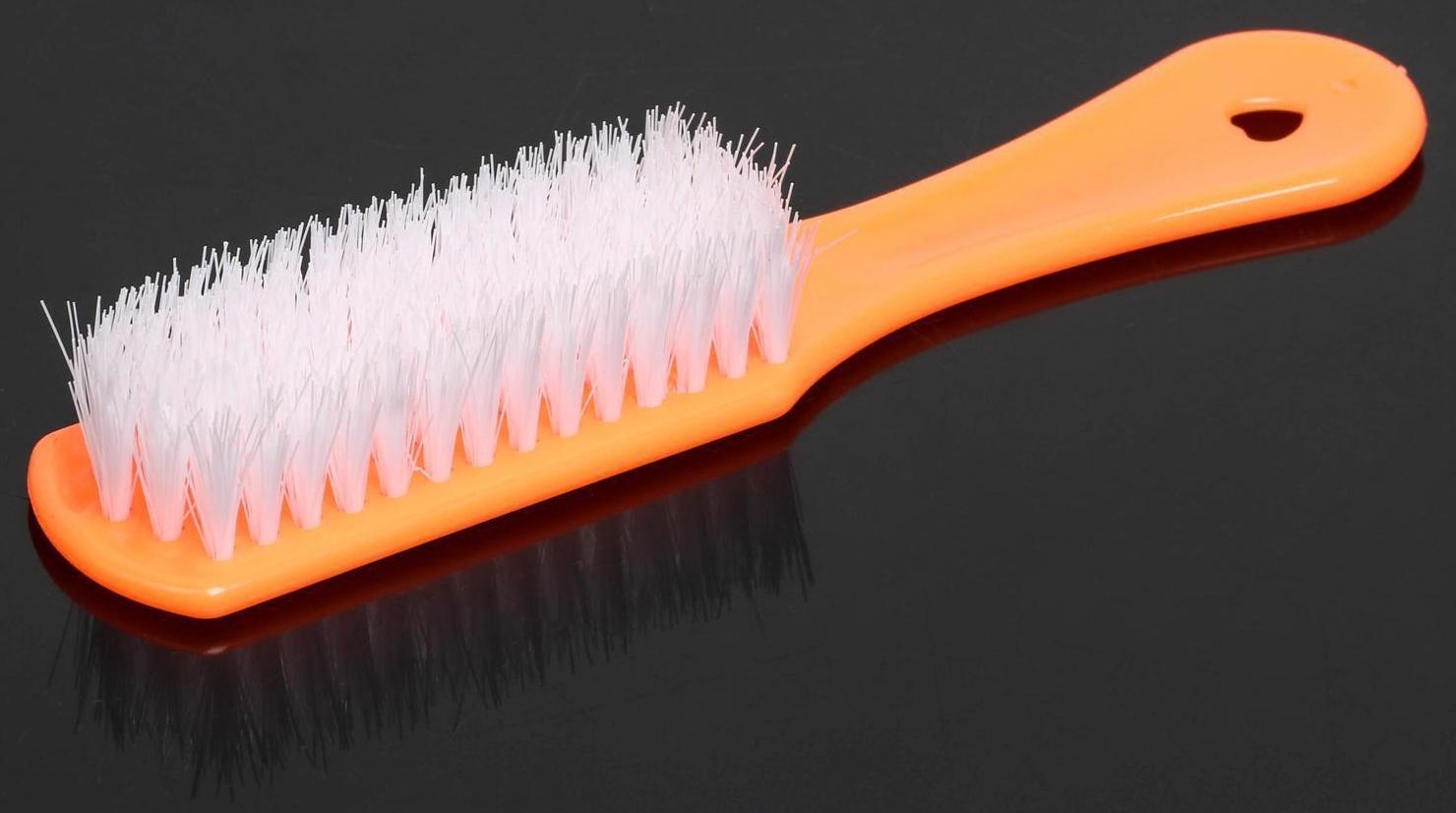 Щётка для овощей и фруктов с ручкой Доляна, 17×4×3 см, цвет МИКС