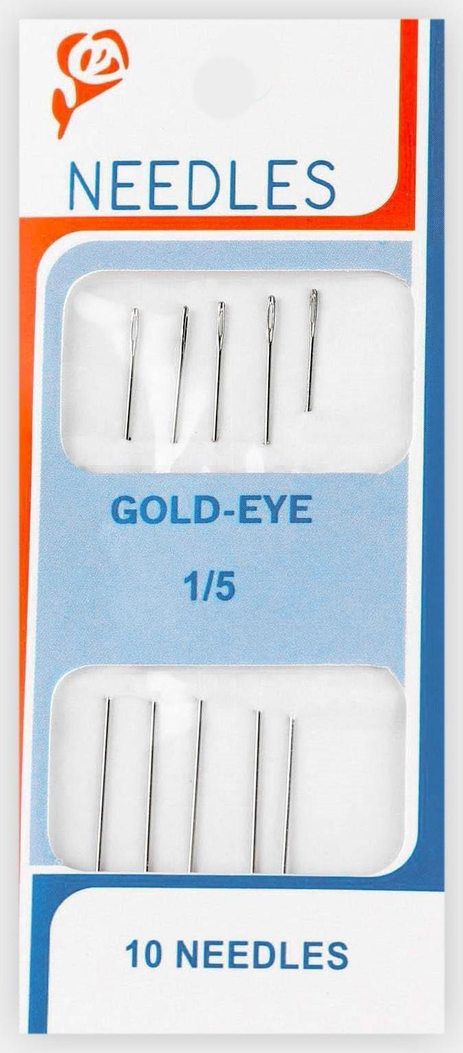 Иглы швейные для бисера, d = 0,55 мм, 5,5 см, 5 шт