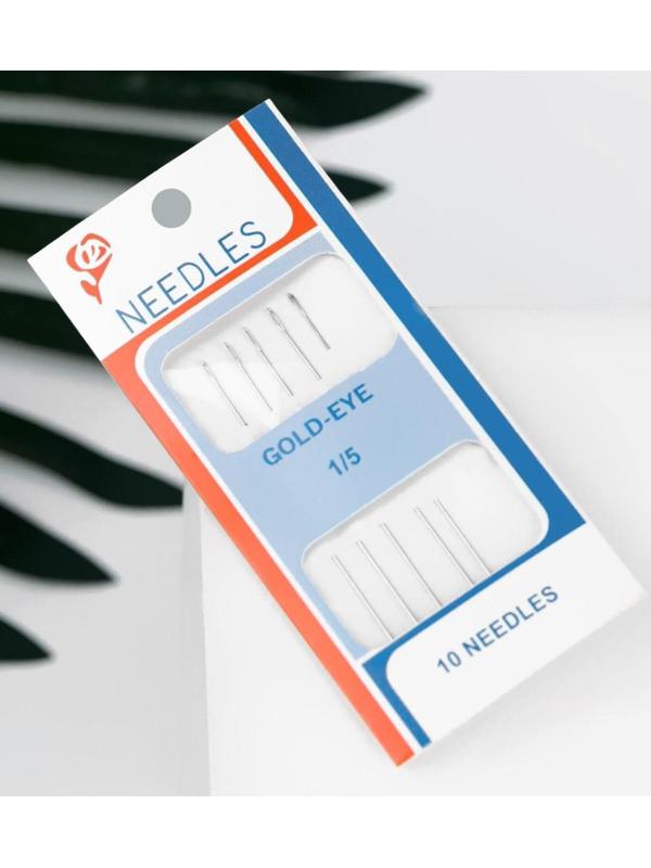 Иглы швейные для бисера, d = 0,55 мм, 5,5 см, 5 шт