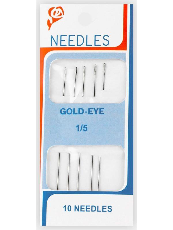 Иглы швейные для бисера, d = 0,55 мм, 5,5 см, 5 шт