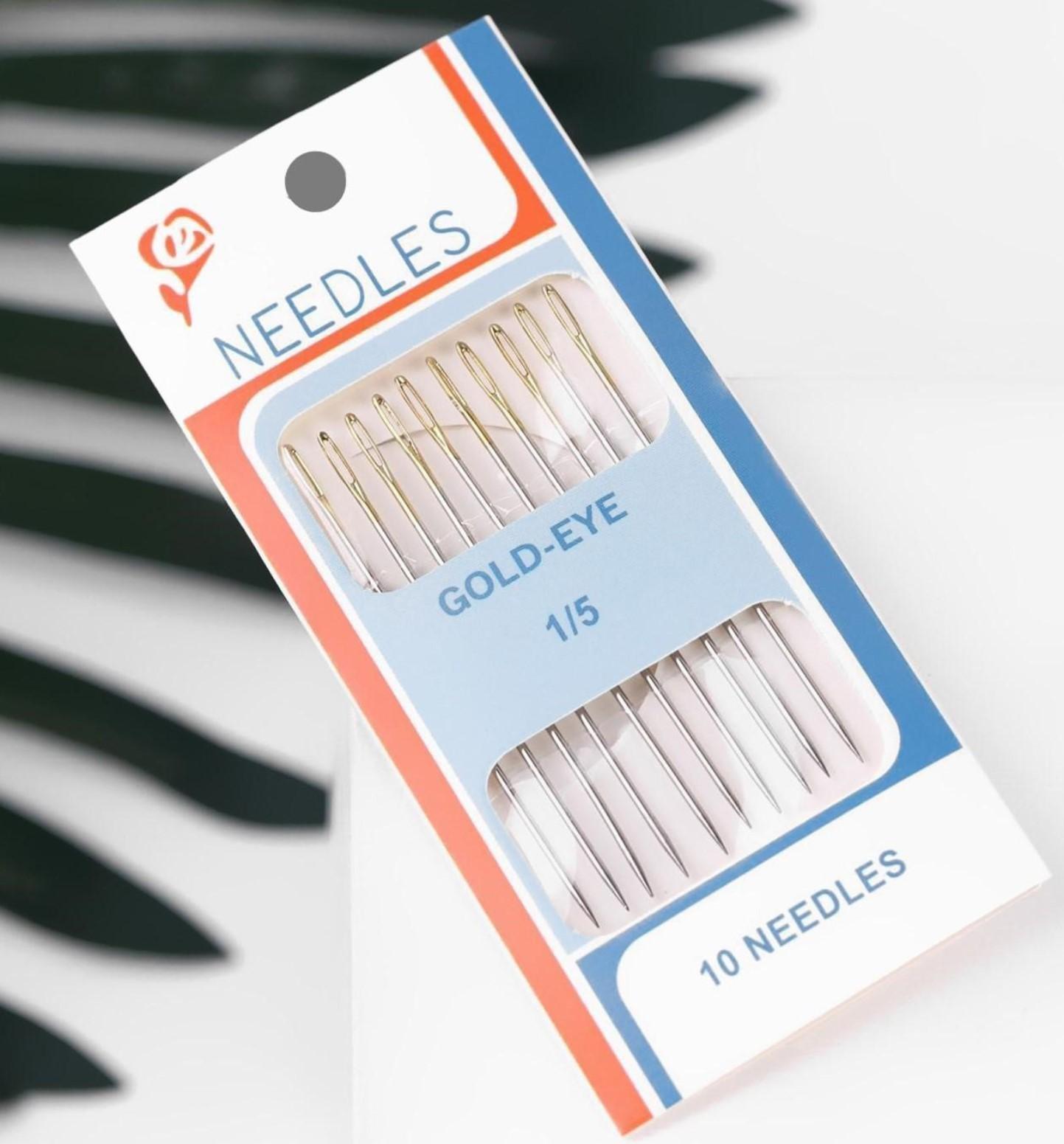 Иглы швейные №1/5, d = 0,93 мм, 5 см, с золотым ушком, 10 шт