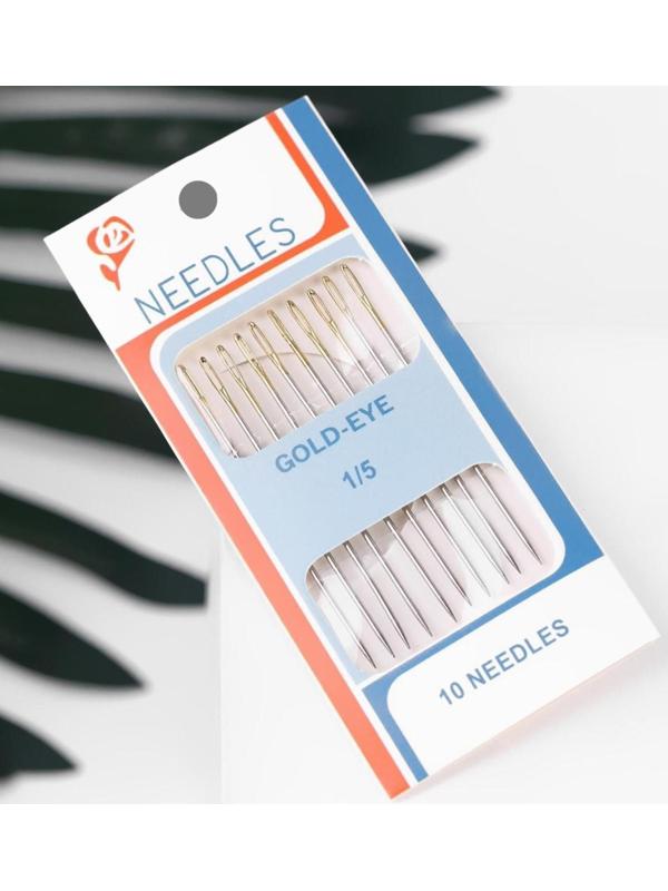 Иглы швейные №1/5, d = 0,93 мм, 5 см, с золотым ушком, 10 шт