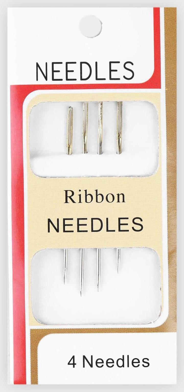 Иглы для вышивания лентой, d = 1,07 мм, 4,4 - 4,9 см, с золотым ушком, 4 шт