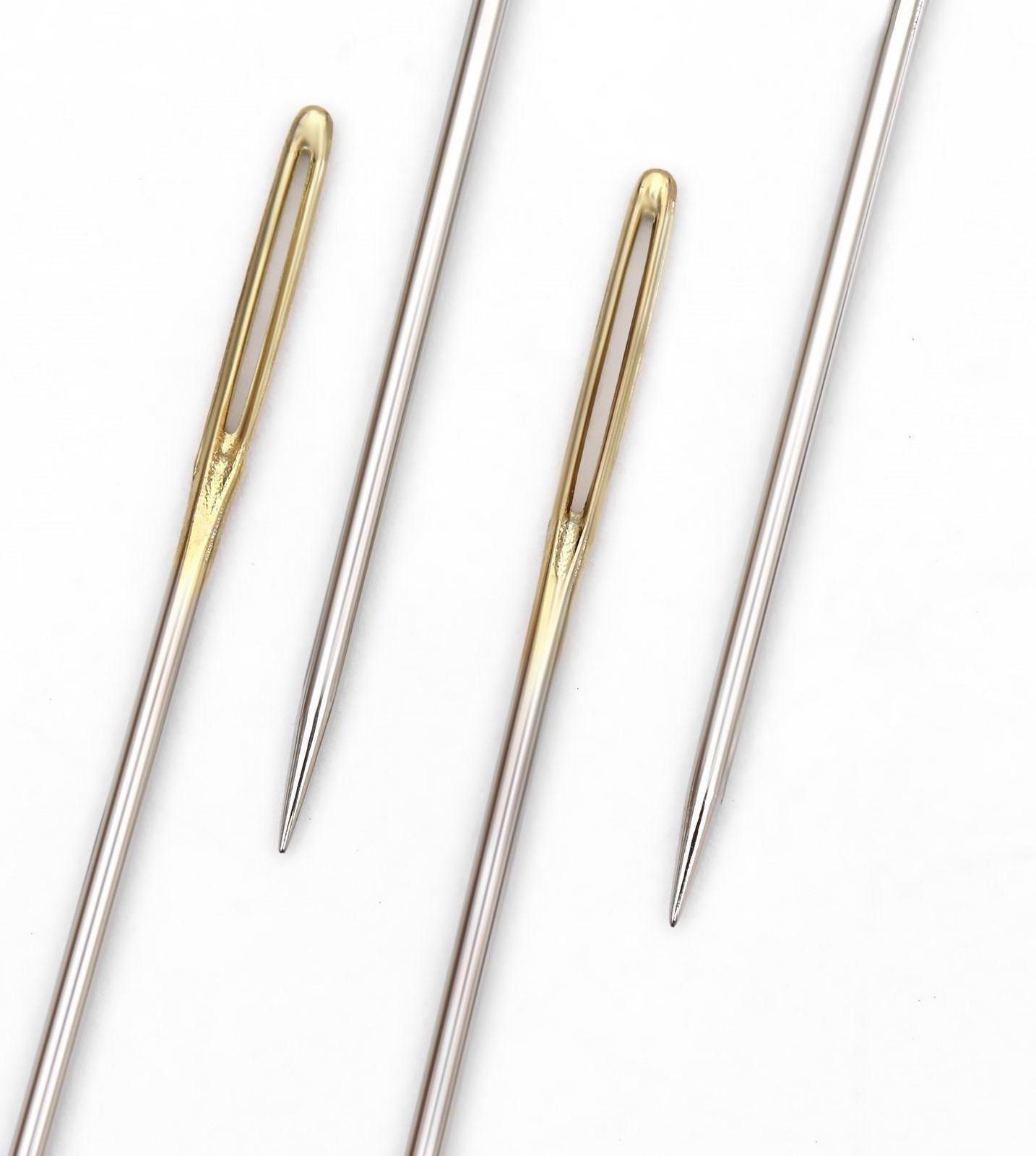 Иглы для вышивания лентой, d = 1,07 мм, 4,4 - 4,9 см, с золотым ушком, 4 шт