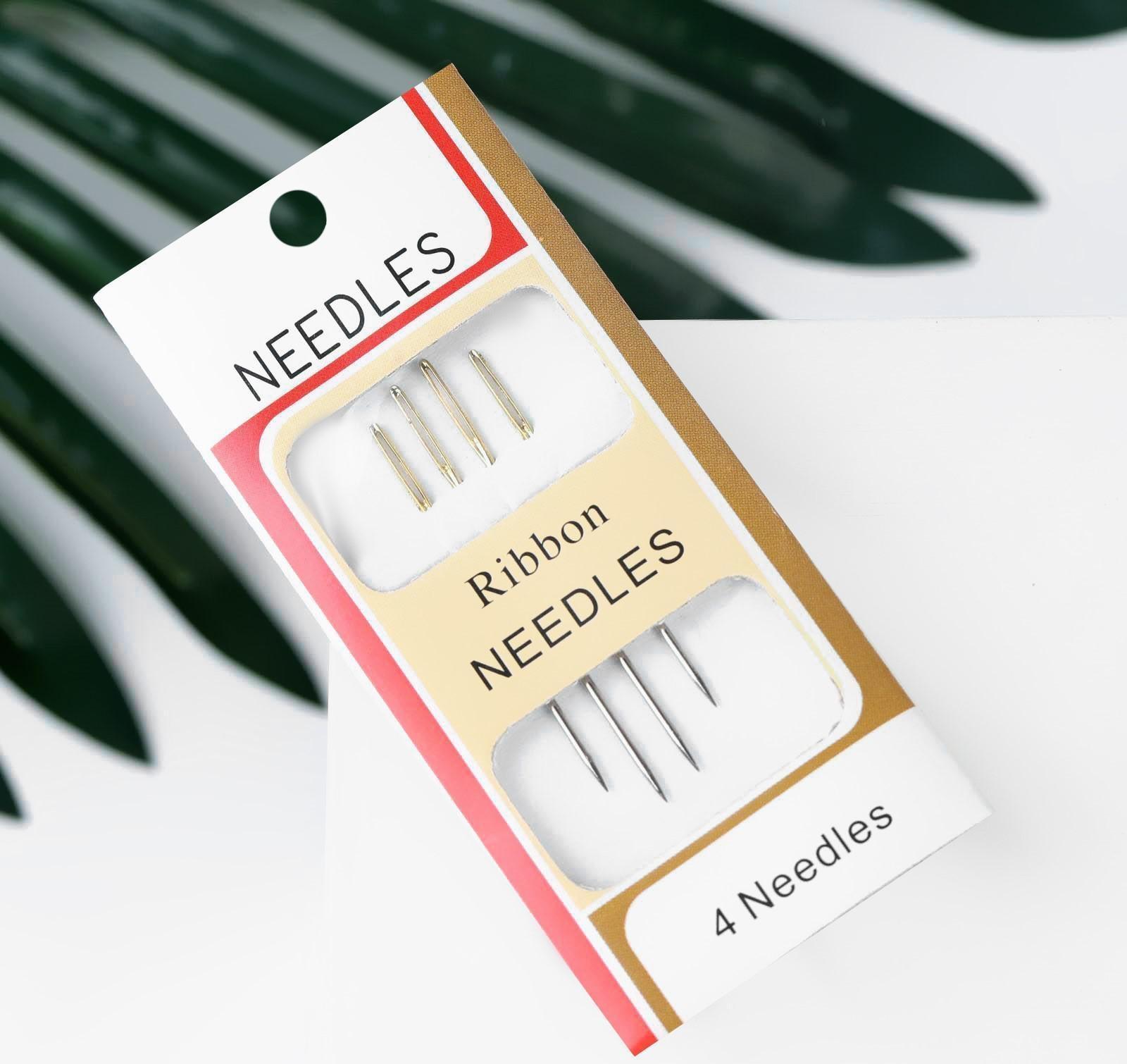 Иглы для вышивания лентой, d = 1,07 мм, 4,4 - 4,9 см, с золотым ушком, 4 шт