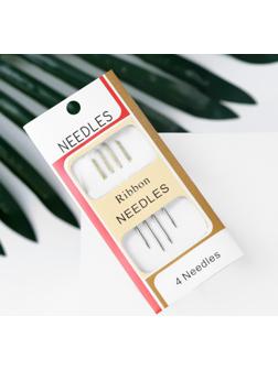 Иглы для вышивания лентой, d = 1,07 мм, 4,4 - 4,9 см, с золотым ушком, 4 шт