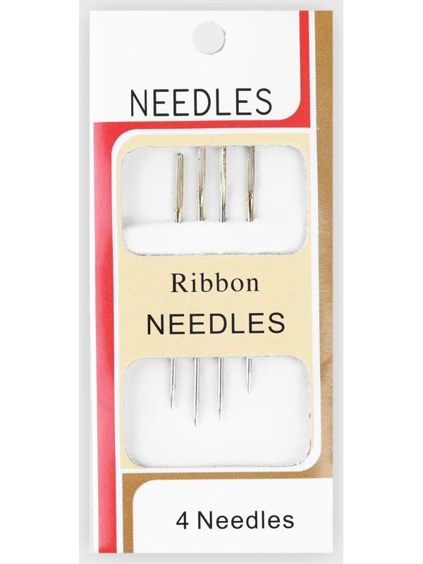 Иглы для вышивания лентой, d = 1,07 мм, 4,4 - 4,9 см, с золотым ушком, 4 шт