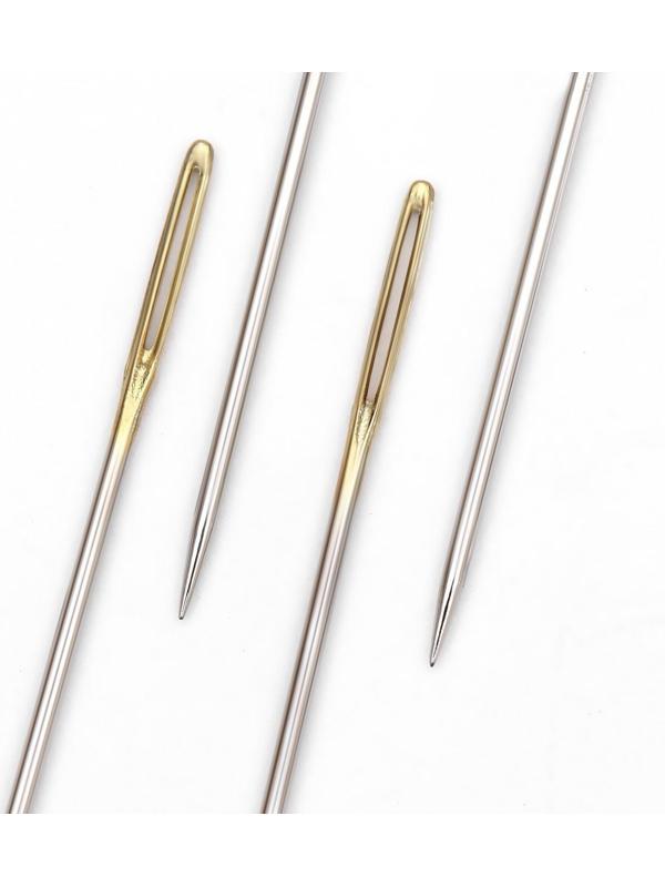 Иглы для вышивания лентой, d = 1,07 мм, 4,4 - 4,9 см, с золотым ушком, 4 шт