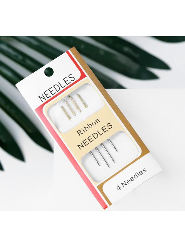 Иглы для вышивания лентой, d = 1,07 мм, 4,4 - 4,9 см, с золотым ушком, 4 шт