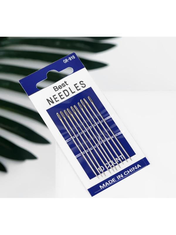Иглы швейные, d = 0,91 мм, 5,7 см, с золотым ушком, 10 шт