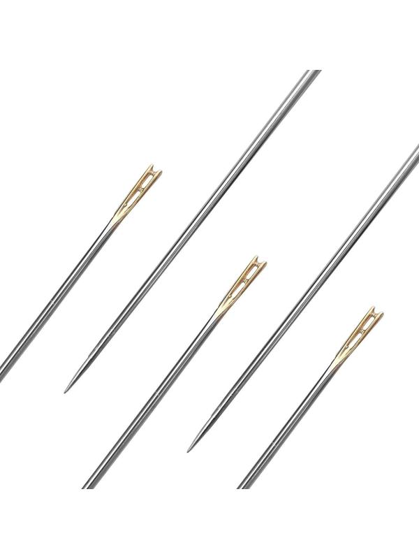 Иглы швейные, d = 0,78 мм, 3,5 - 4,2 см, с золотым ушком, самовдеваемые, 12 шт