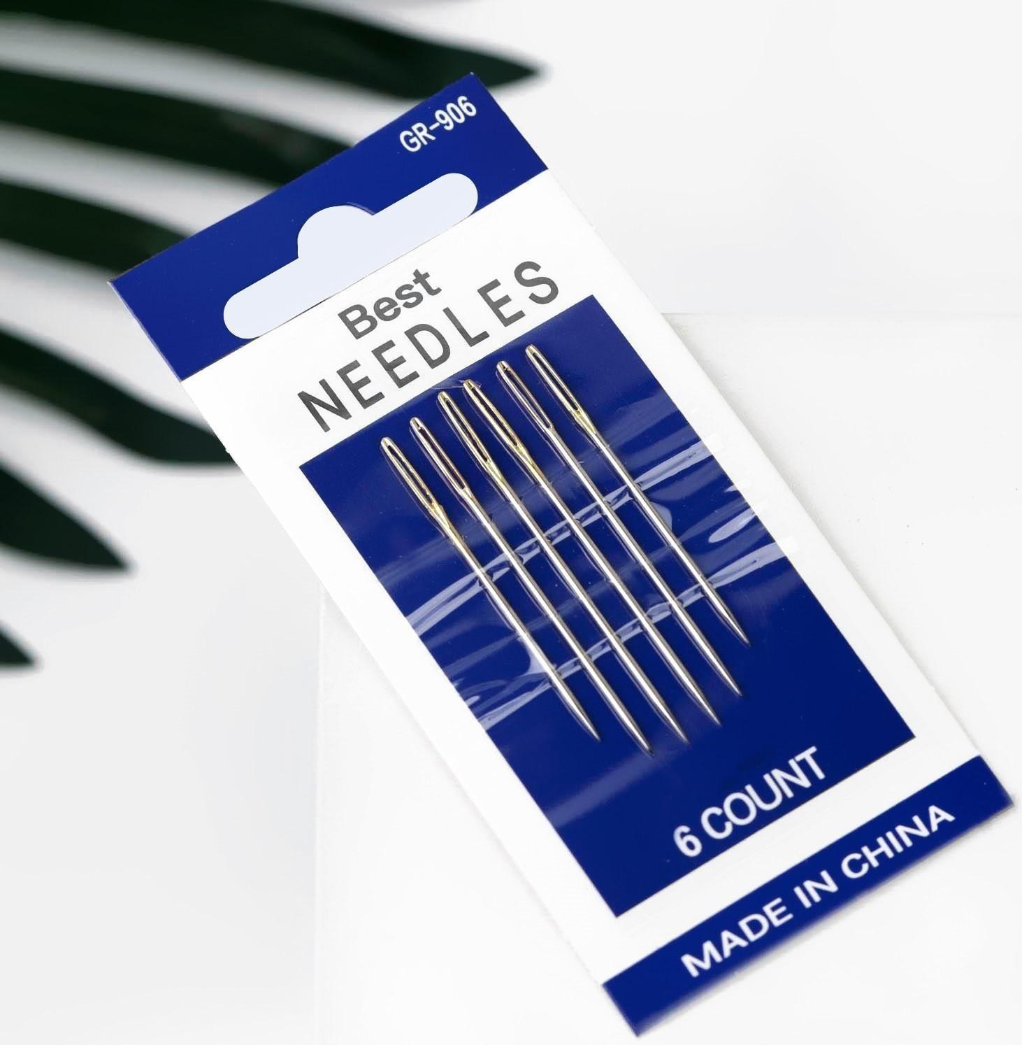 Иглы швейные для гобелена, d = 1,1 мм, 4,3 - 4,8 см, с золотым ушком, 6 шт