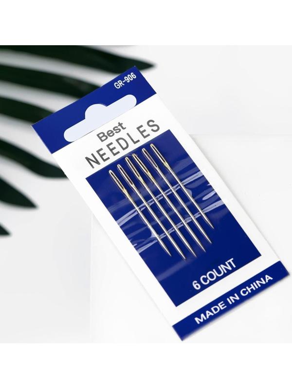 Иглы швейные для гобелена, d = 1,1 мм, 4,3 - 4,8 см, с золотым ушком, 6 шт