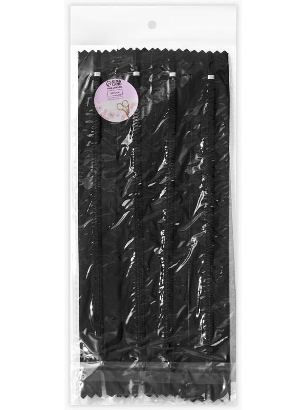 Набор молний «Спираль», №3, неразъёмные, 20 см, 4 шт, цвет чёрный