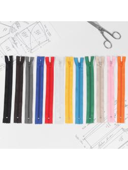 Набор молний «Спираль», №3, неразъёмные, 20 см, 12 шт, цвет разноцветный