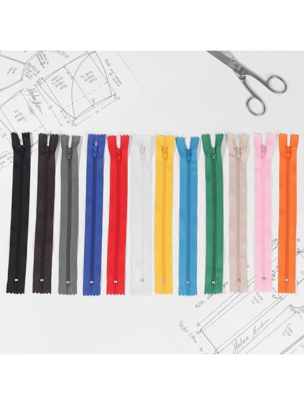 Набор молний «Спираль», №3, неразъёмные, 20 см, 12 шт, цвет разноцветный