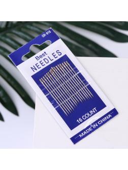 Иглы швейные №1/5, d = 0,62 мм, 4,8 - 5 см, с золотым ушком, 16 шт