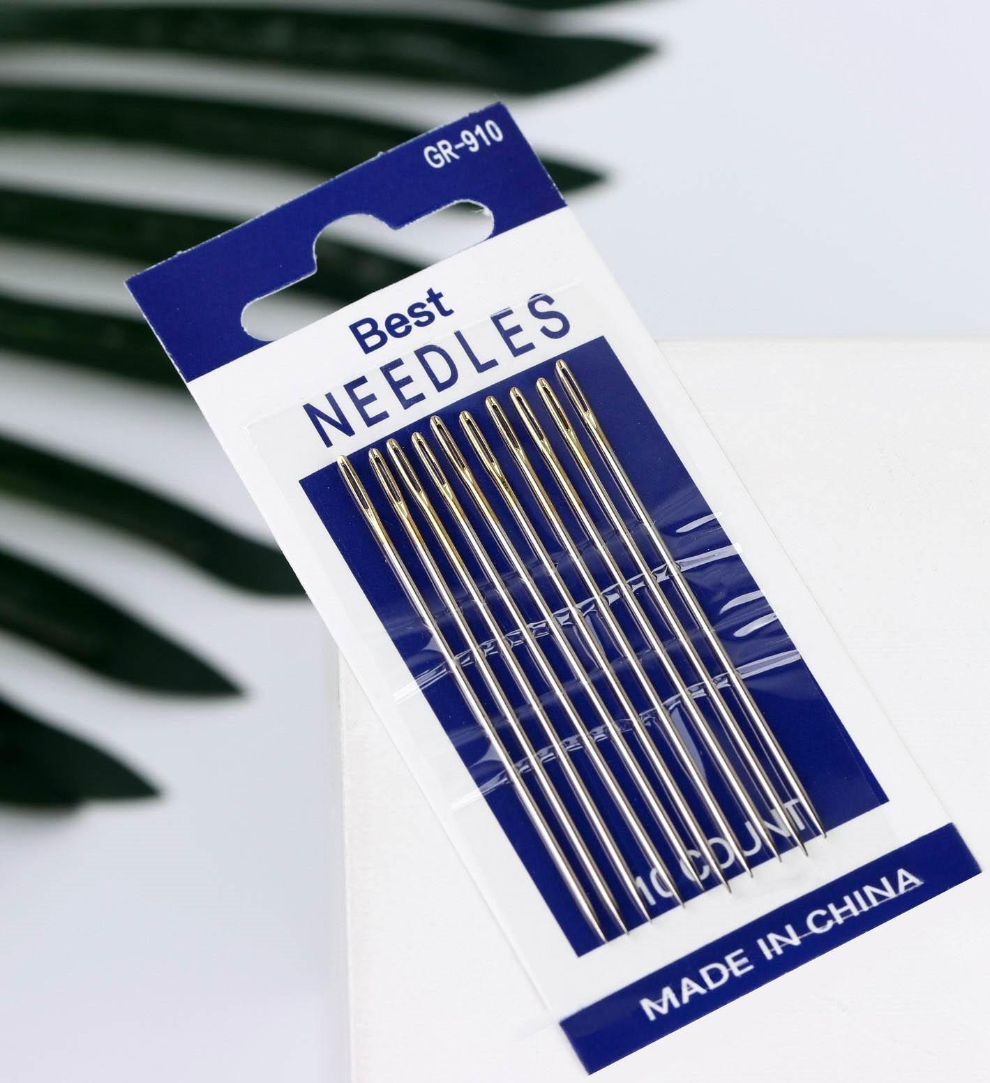 Иглы швейные №1/5, d = 1,04 мм, 6 см, с золотым ушком, 10 шт