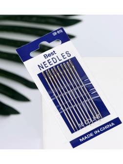 Иглы швейные №1/5, d = 1,04 мм, 6 см, с золотым ушком, 10 шт