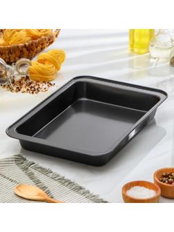 Противень Доляна «Прямоугольник. Жаклин», 37×25×5 см, антипригарное покрытие, цвет чёрный