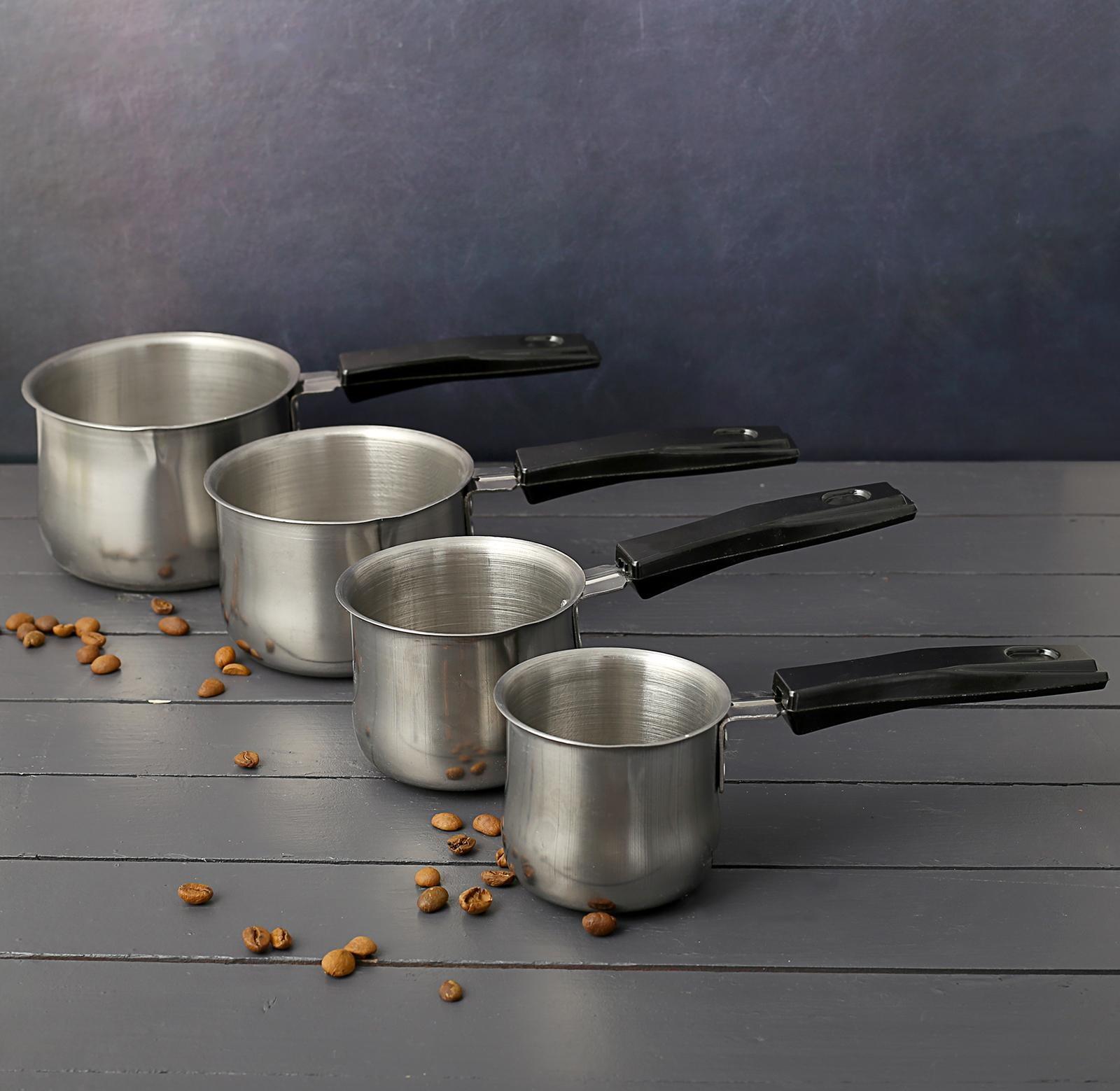 Набор турок для кофе из нержавеющей стали с ручками «Аромат», 4 предмета: 300 мл, 250 мл, 180 мл, 140 мл