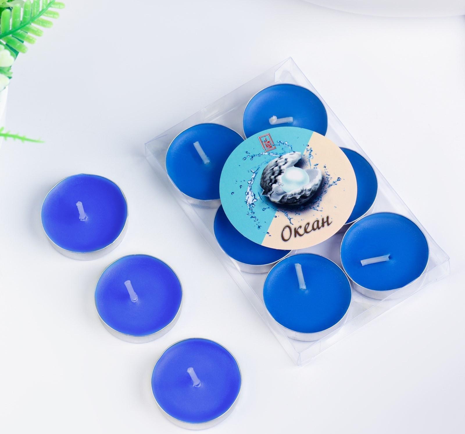Набор свечей чайных ароматических, 6 шт, океан