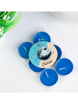 Набор свечей чайных ароматических, 6 шт, океан