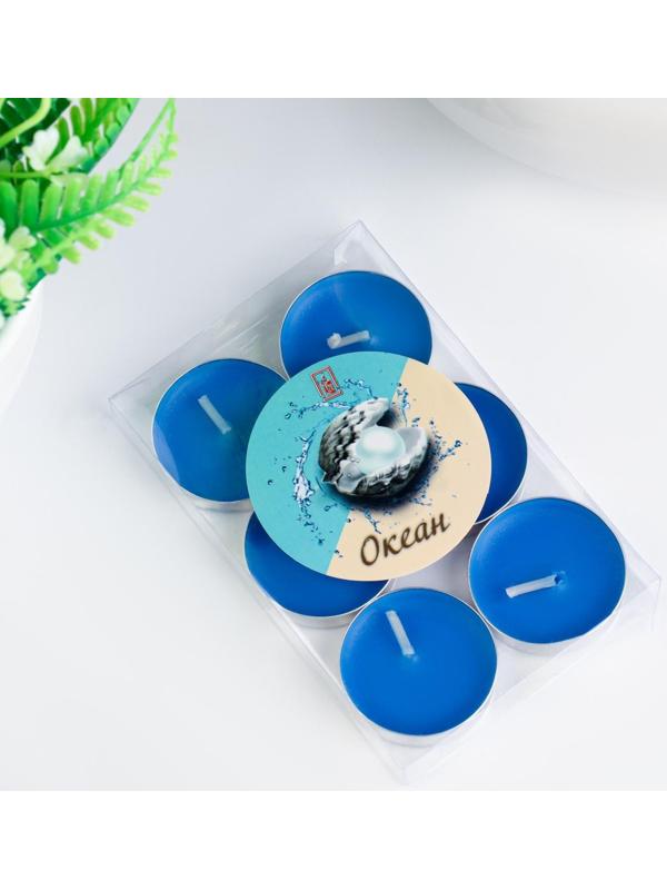 Набор свечей чайных ароматических, 6 шт, океан