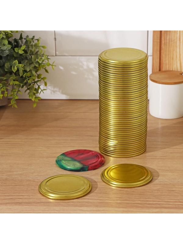 Крышка для консервирования «Ассорти», СКО-82 мм, упаковка 50 шт, цвет золотой