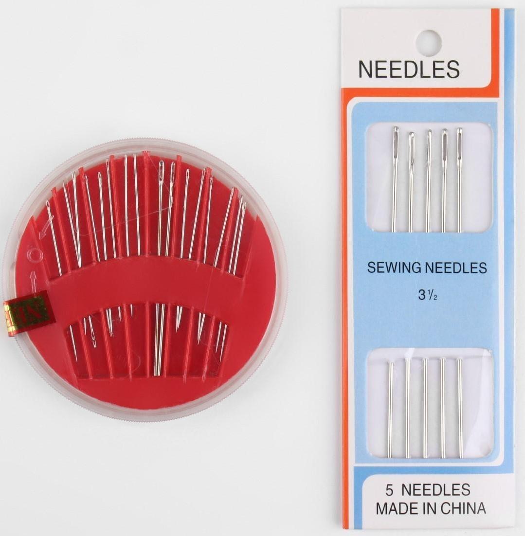 Портновский набор: булавки 50 шт, иглы 47 шт, нитевдеватель, цвет МИКС