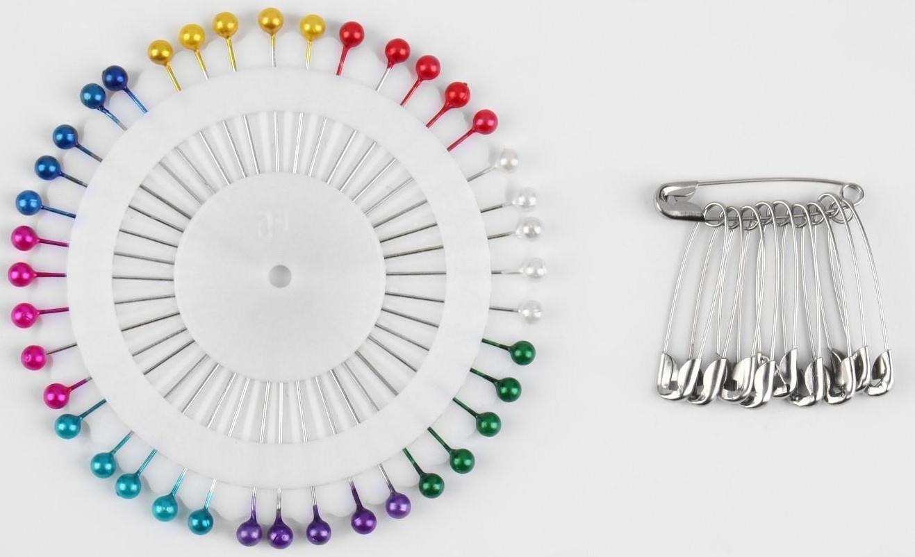 Портновский набор: булавки 50 шт, иглы 47 шт, нитевдеватель, цвет МИКС