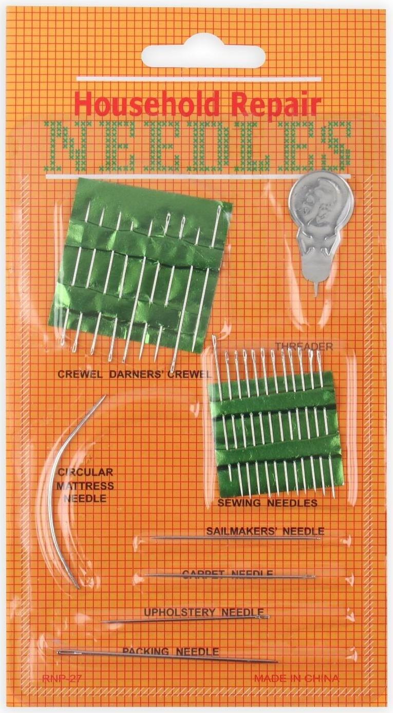 Портновский набор: булавки 50 шт, иглы 47 шт, нитевдеватель, цвет МИКС