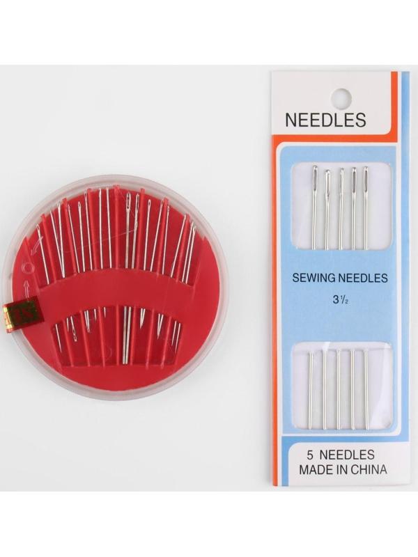 Портновский набор: булавки 50 шт, иглы 47 шт, нитевдеватель, цвет МИКС