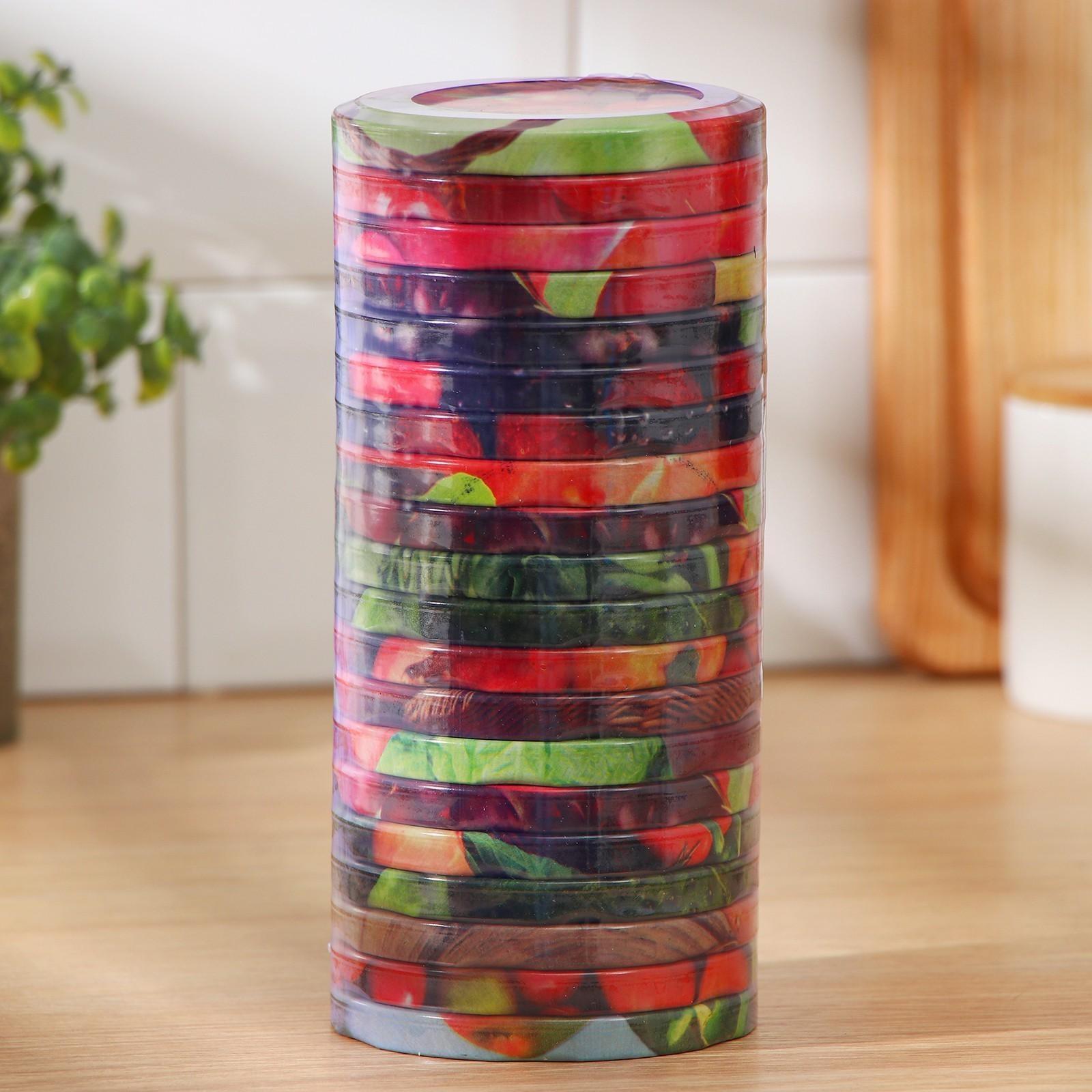 Крышка для консервирования «Элитная», ТО-82 мм, лакированная, упаковка 20 шт, цвет микс